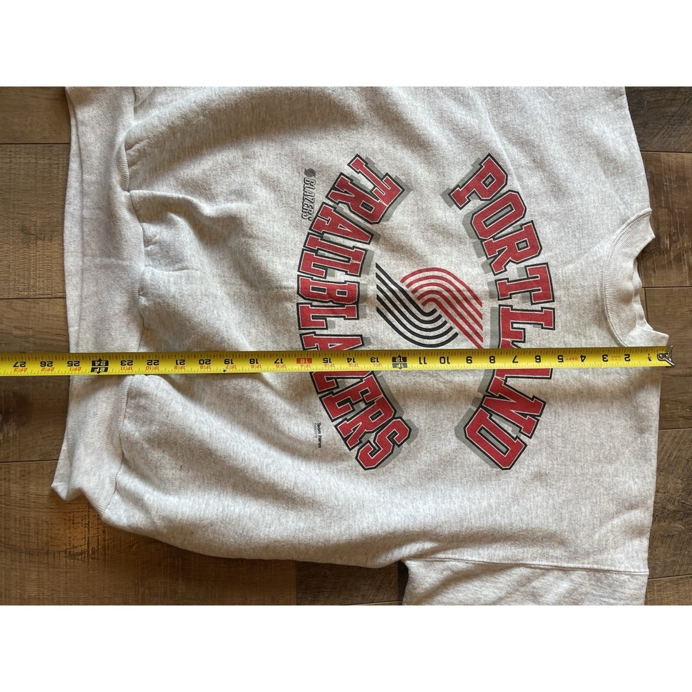 Portland Trailblazers 80s 90s Vintage Gray Basketball Crewneck Sweatshirt USA - Picture 4 of 11